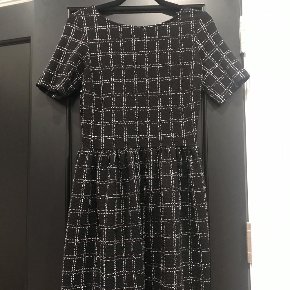 black and white plaid mini dress